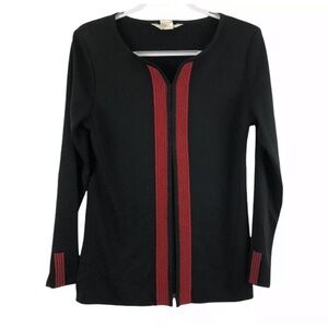 Misook Black Acrylic Travel Knit Top